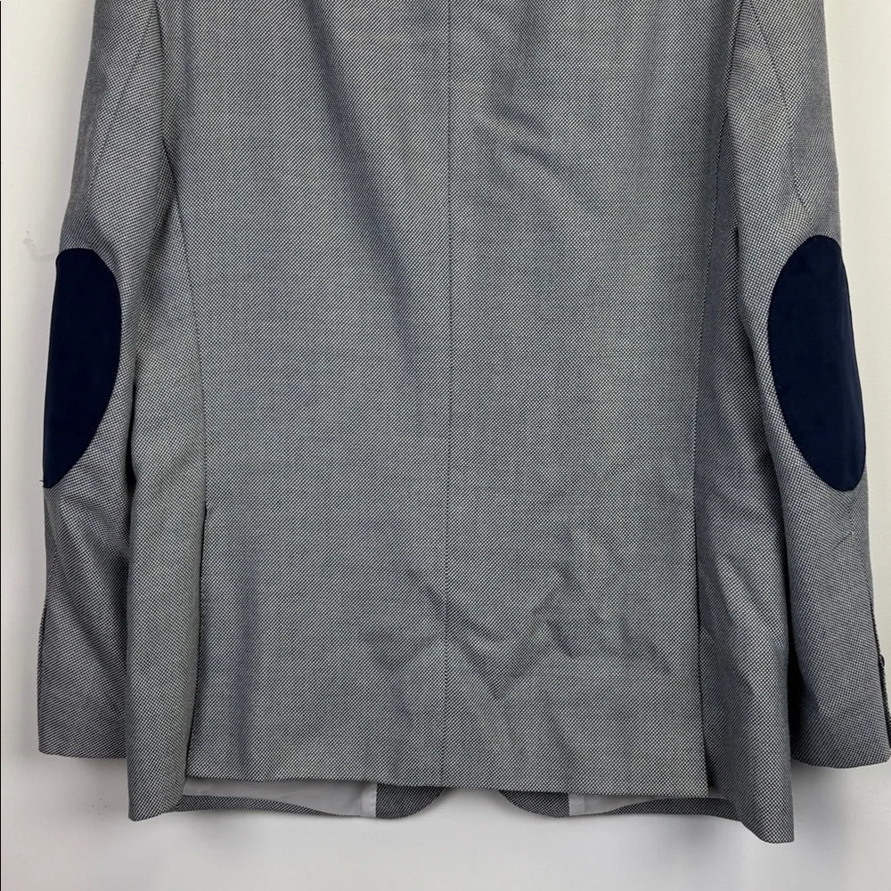 Giovanni Bresciani gray and Blue Blazer with Navy Elbow Patches/ Size 44R